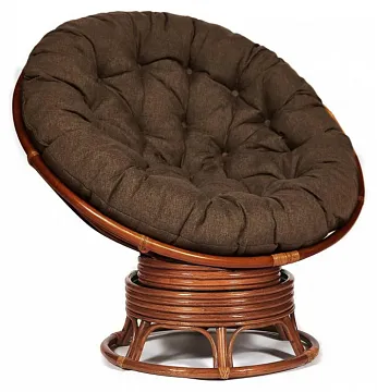 Кресло-качалка ",PAPASAN", w 23/01 B / с подушкой / Pecan (орех), ткань Коричневый, 3М7-147