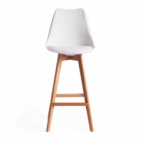 Стул барный TULIP BAR (mod. C1014H) Белый, натуральный фото 5