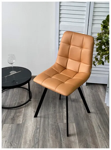 Стул CHILLI-Q SQUARE Oracul 542 Темно-желтый, экокожа PU / черный каркас, фото 3