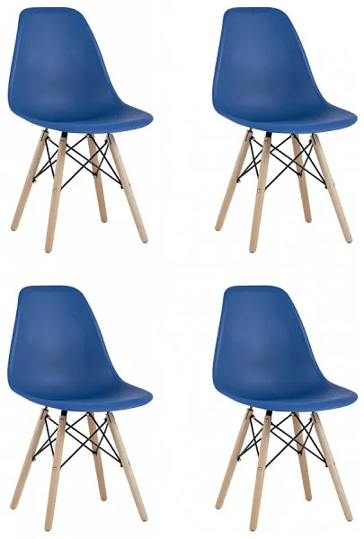 Стул Eames Style DSW синий x4 (разборный каркас) фото 2