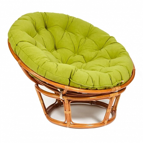 Кресло,PAPASAN, 23/01 W /с подушкой/ Cognac (коньяк), флок Олива, 23