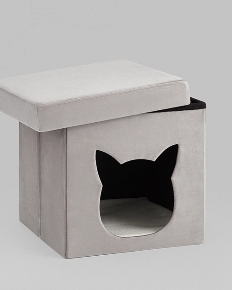 Пуф складной с ящиком Store Pet серый фото 5