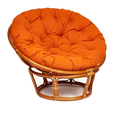 Кресло,PAPASAN,  23/01 W /с подушкой/ Cognac (коньяк), ткань Оранжевый, С 23