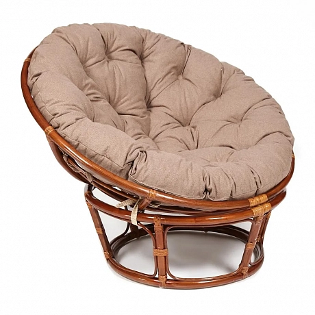 Кресло,PAPASAN, 23/01 W /с подушкой/ Pecan (орех), экошерсть Коричневый, 1811-5