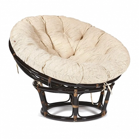 Кресло,PAPASAN,  23/01 W /с подушкой/ Antique brown (античный черно-коричневый), ткань Старт
