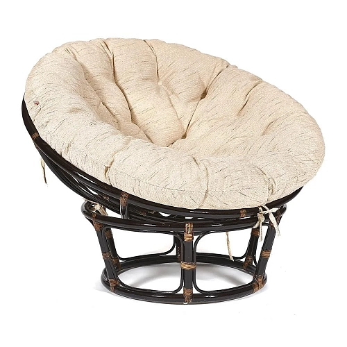 Кресло,PAPASAN,  23/01 W /с подушкой/ Antique brown (античный черно-коричневый), ткань Старт